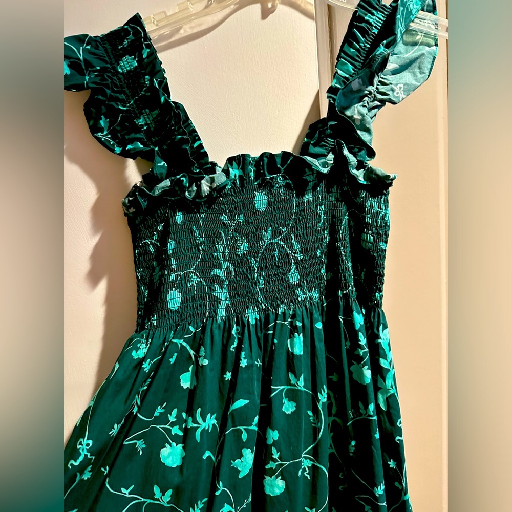 Hill House Emerald Botanical Poplin Ellie Nap Dress